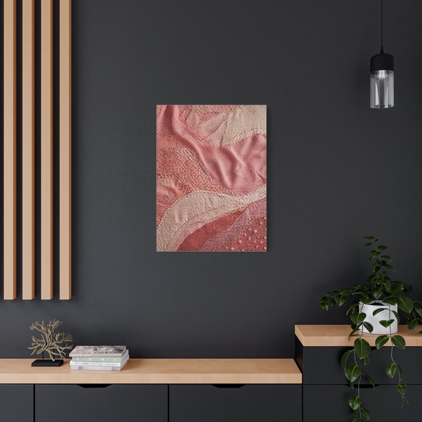 Couture Pink Textile Abstraction Wall Art & Canvas Print