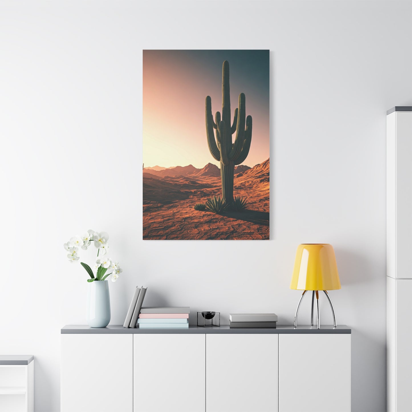 Golden Desert Saguaro Horizon Wall Art & Canvas Prints