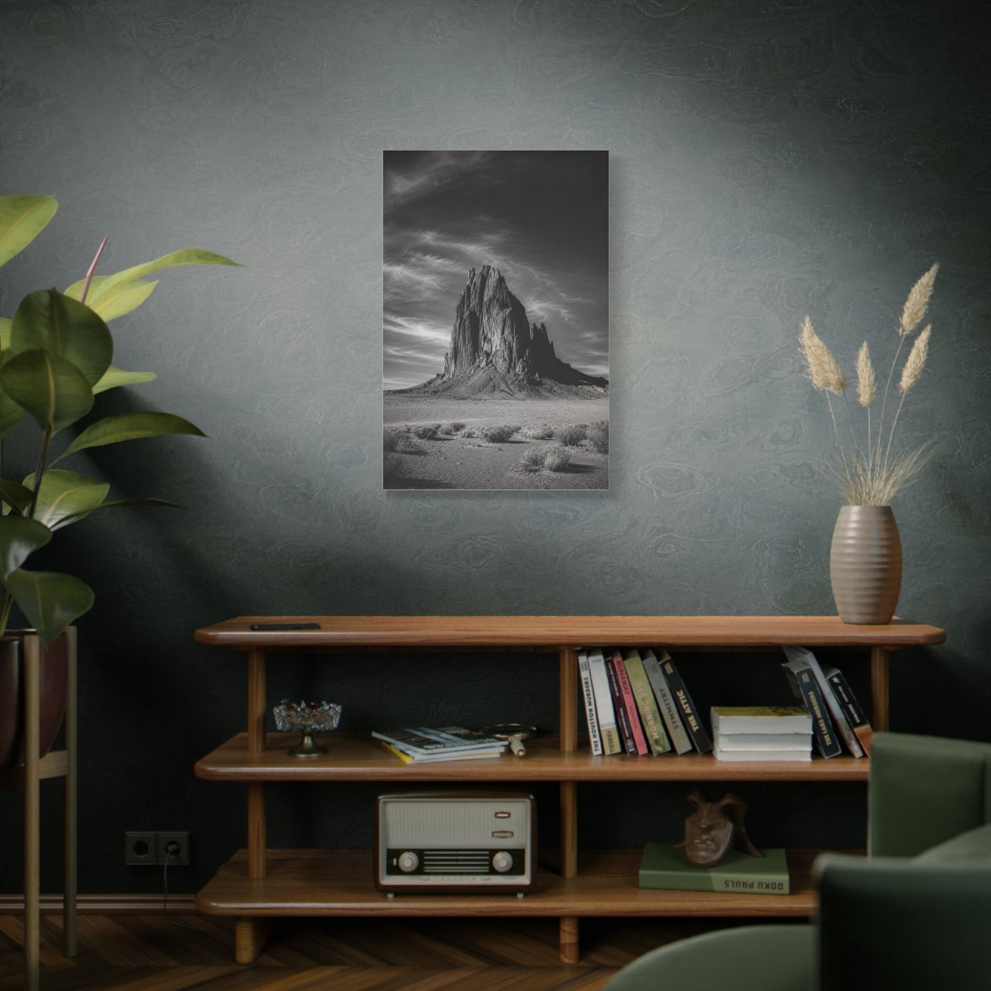Desert Monolith Black and White Southwest Wall Art & Canvas Print