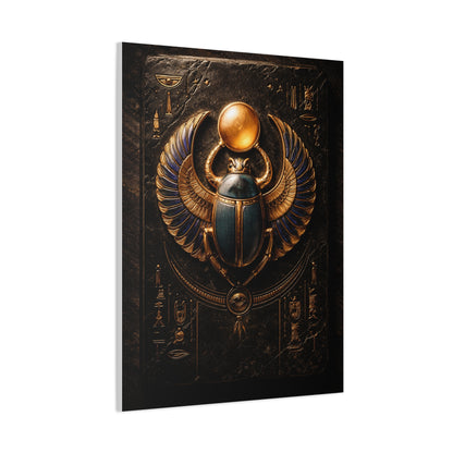 Egyptian Scarab Gold Relief Wall Art & Canvas Print