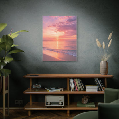Blush Coastal Sunset Horizon Wall Art & Canvas Print