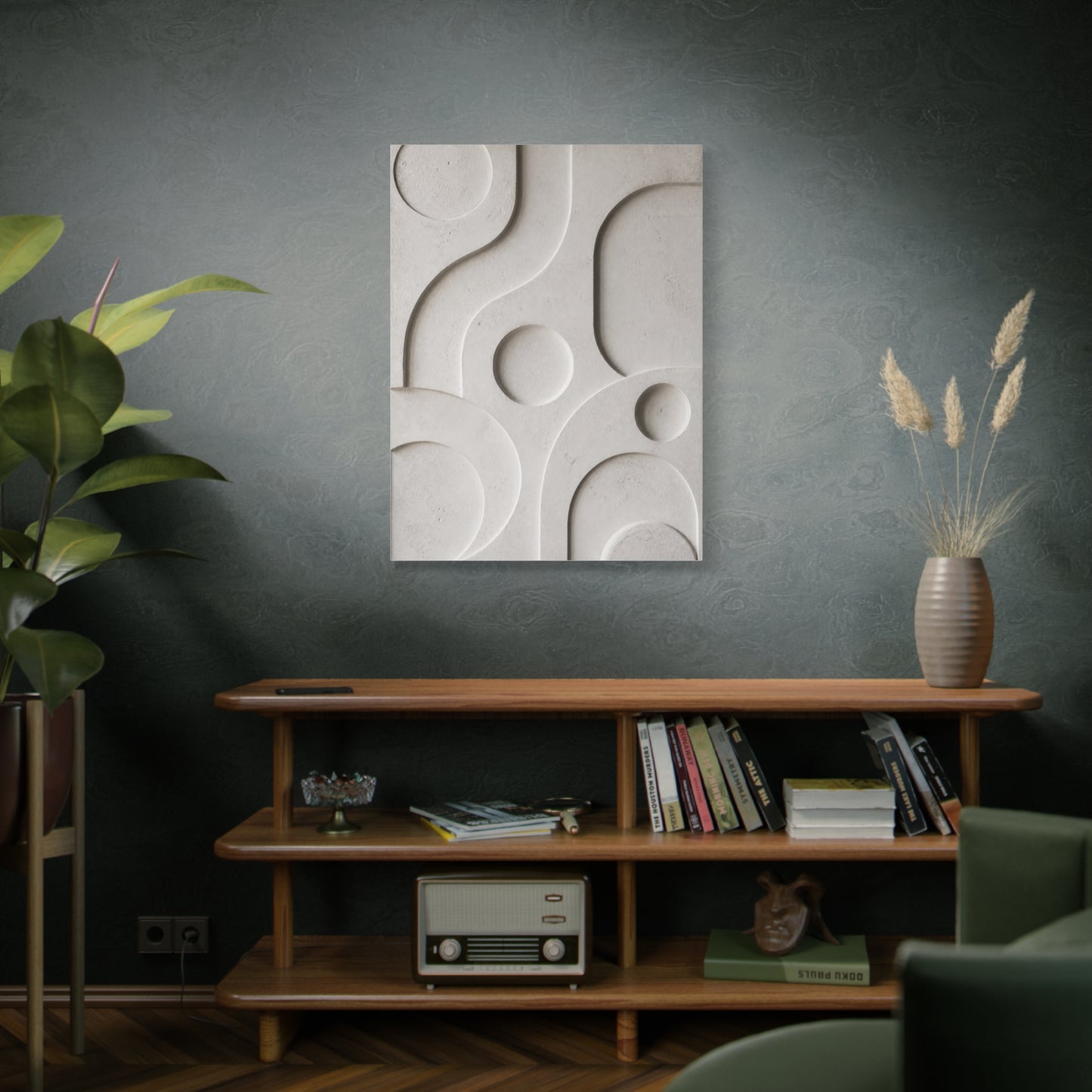 Monumental White Concrete Relief Wall Art & Canvas Print