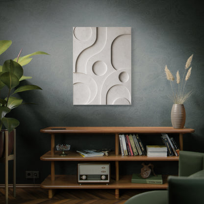 Monumental White Concrete Relief Wall Art & Canvas Print