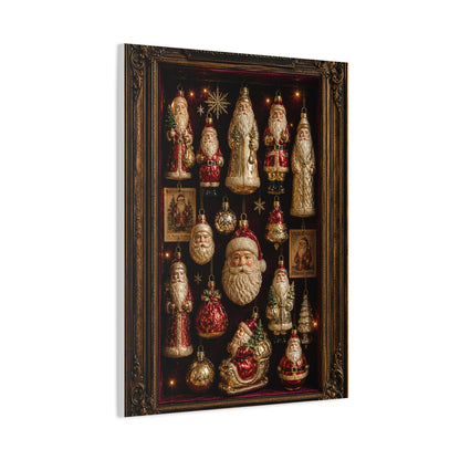 Antique Glass Santa Ornament Shadowbox Wall Art & Canvas Print