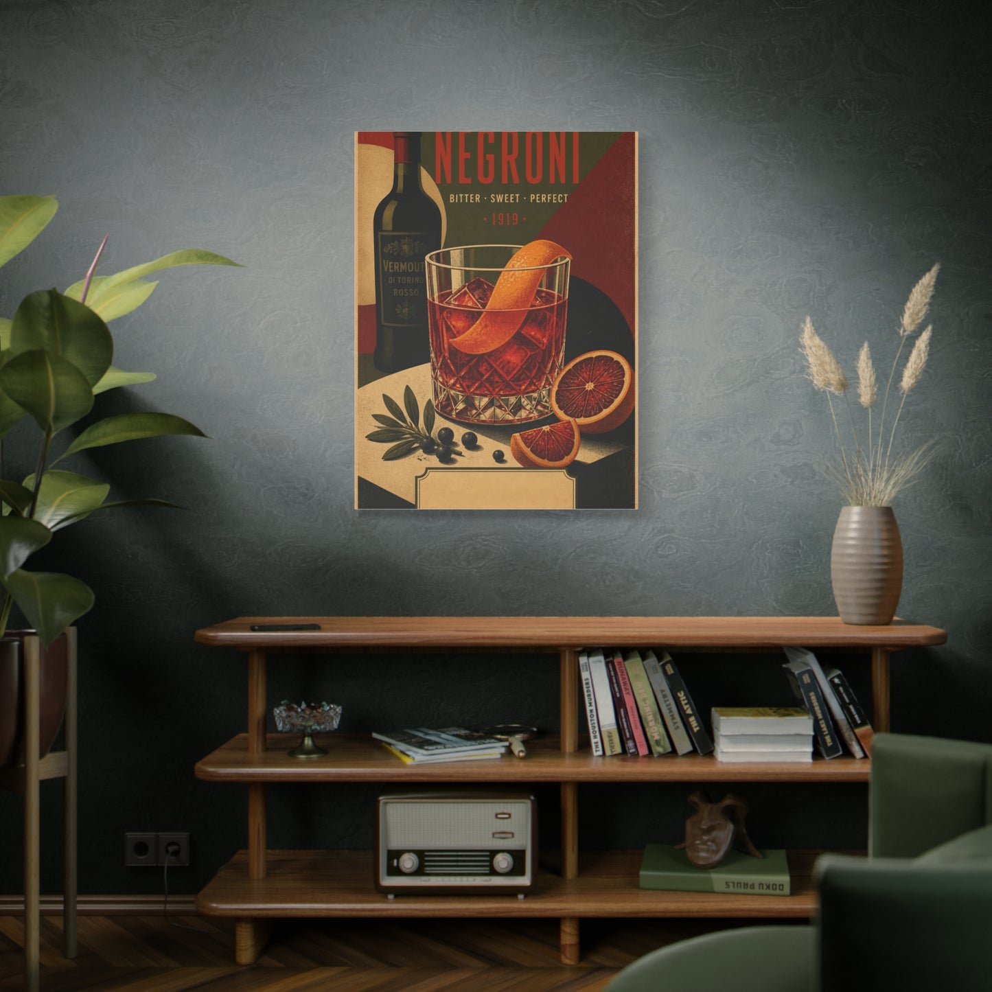 Vintage Negroni Cocktail Poster Wall Art & Canvas Print