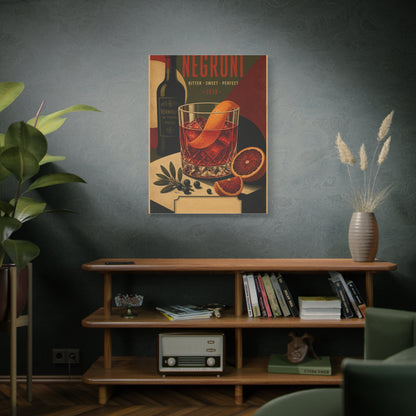 Vintage Negroni Cocktail Poster Wall Art & Canvas Print