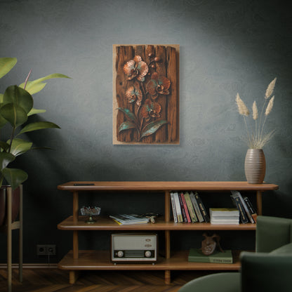 Copper Orchid on Reclaimed Wood Southwest Wall Art & Canvas Print