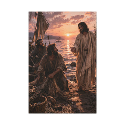 Calling of the Disciples Sunset Shore Wall Art & Canvas Print