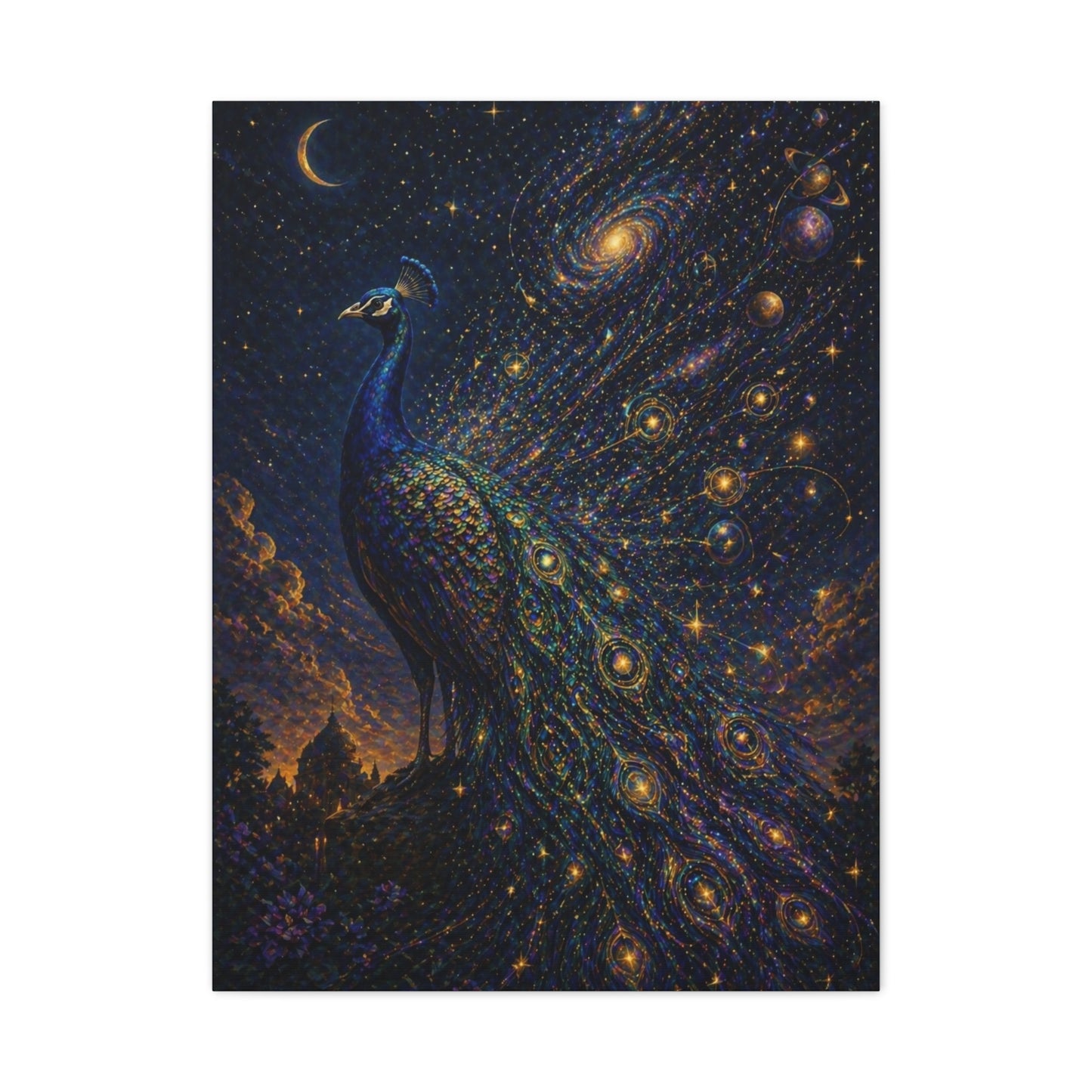 Celestial Peacock Constellation Wall Art & Canvas Print