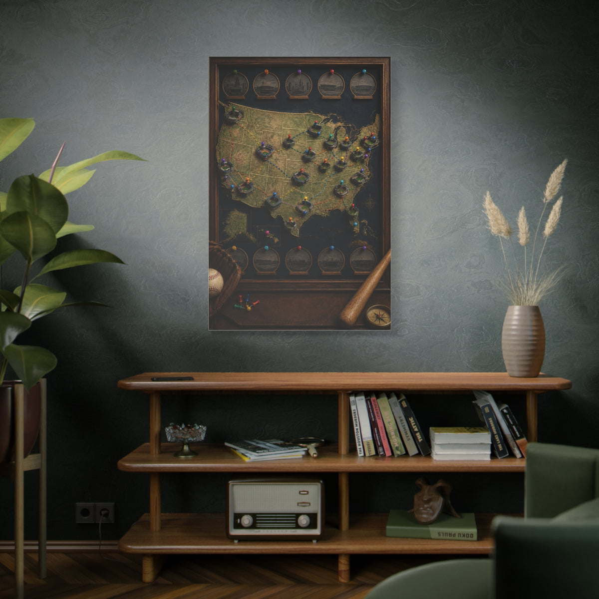 Interactive Stadium Tracker Map Sports Wall Art & Canvas Print