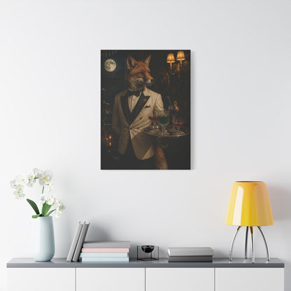 Fox Cocktail Waiter Speakeasy Wall Art & Canvas Print