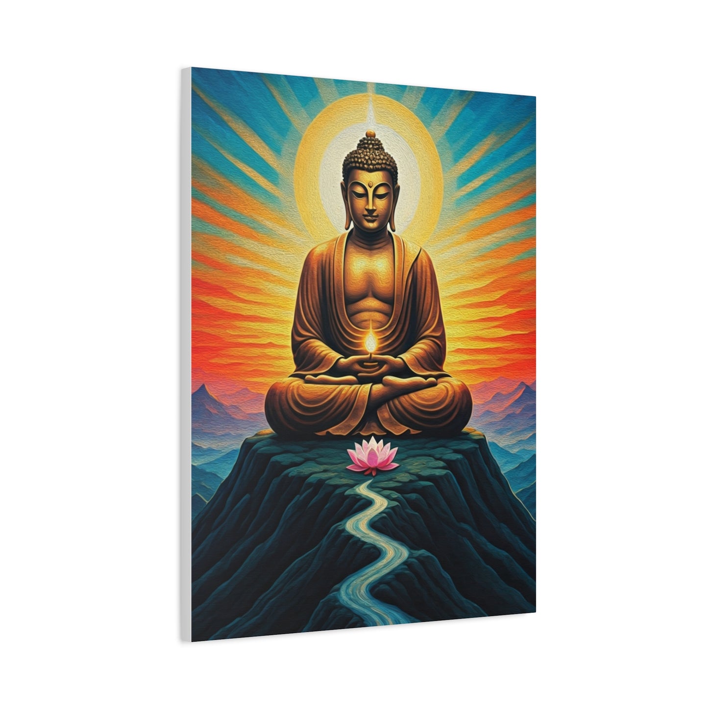 Meditative Buddha with Lotus Path