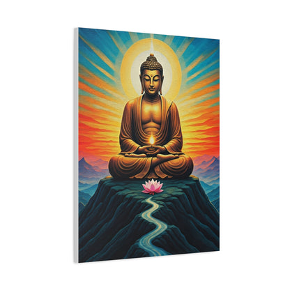 Meditative Buddha with Lotus Path