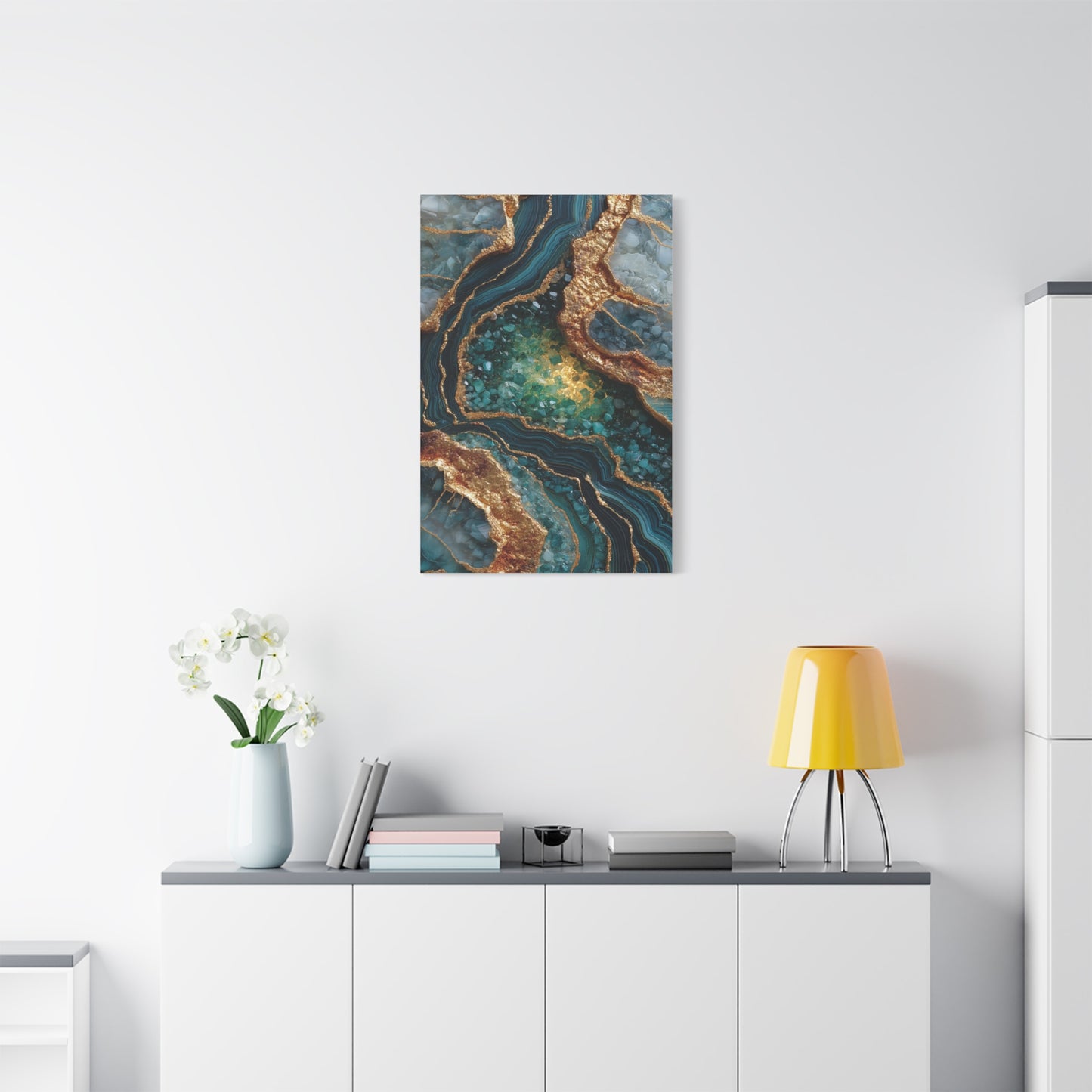 Emerald Gold Geode Abstract Wall Art & Canvas Print