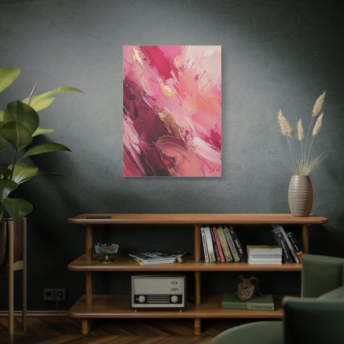 Pink Abstract Expressionist Brushstroke Wall Art & Canvas Print