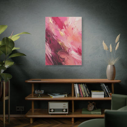 Pink Abstract Expressionist Brushstroke Wall Art & Canvas Print