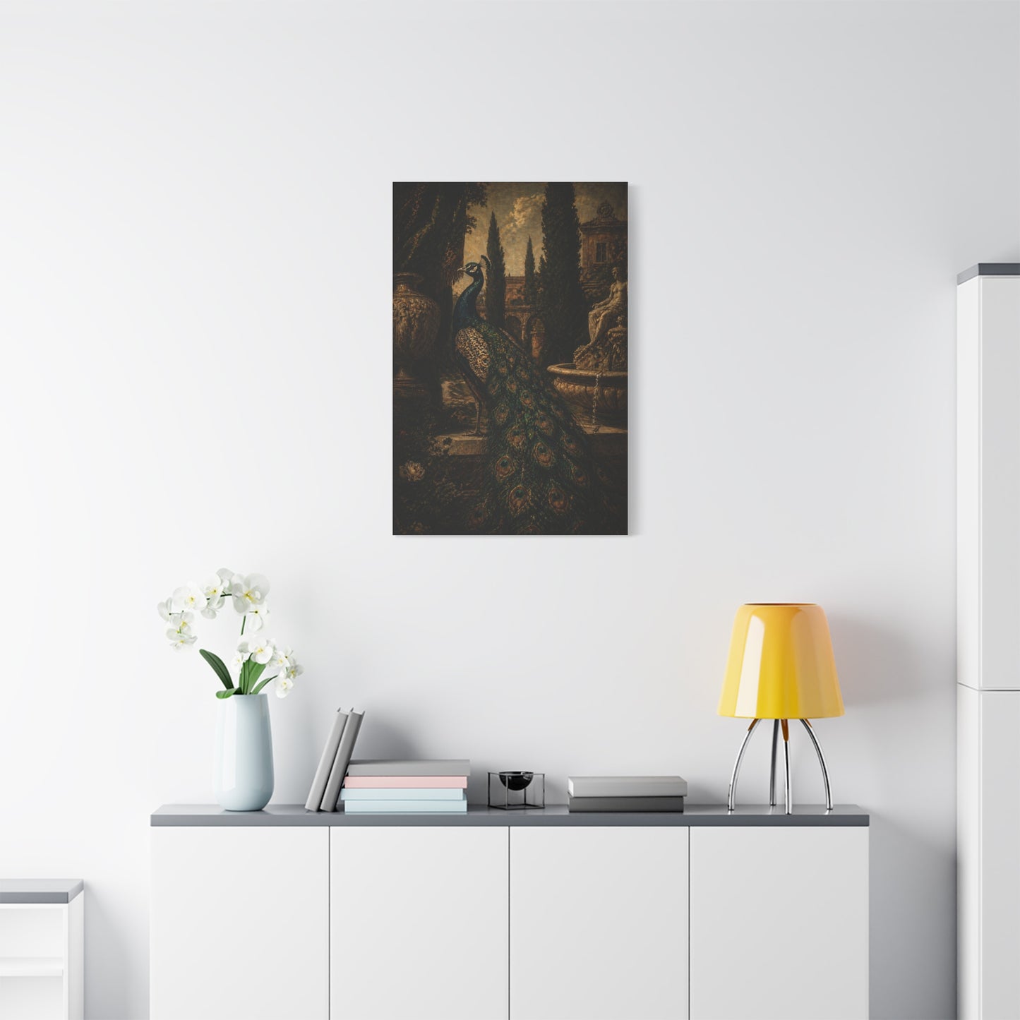 Renaissance Garden Peacock Wall Art & Canvas Print