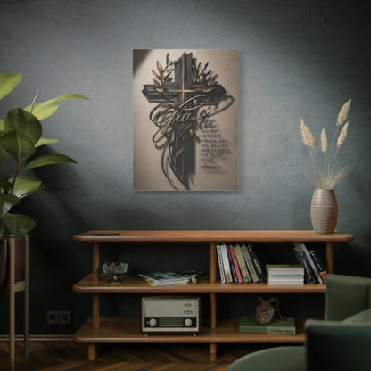 Grace Cross Metal Scripture Wall Art & Canvas Print