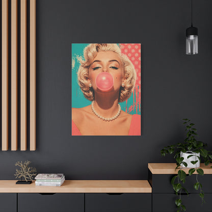 Retro Pop Glam Bubble Portrait Wall Art & Canvas Print