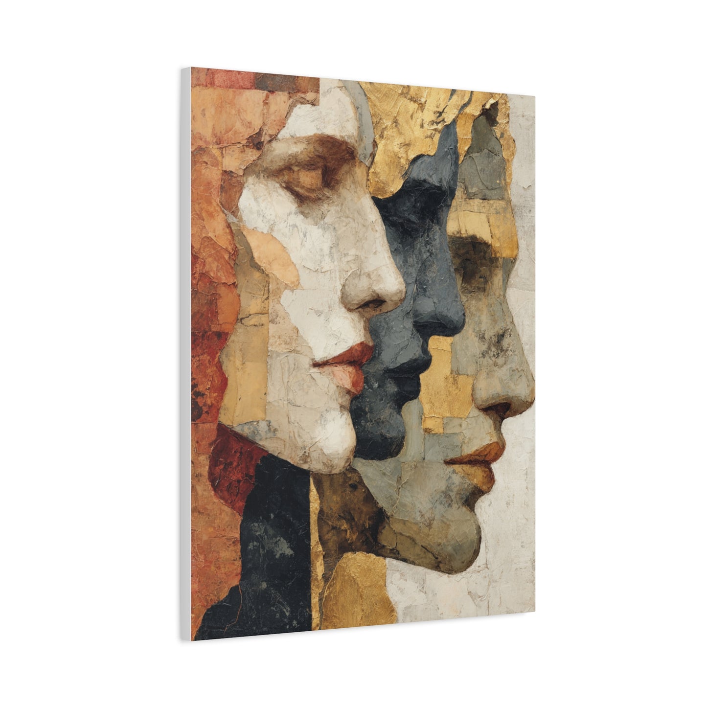 Multi Profile Textured Faces Composition Wall Art & Canvas Print