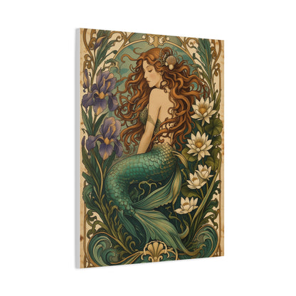 Art Nouveau Floral Mermaid Elegance Wall Art & Canvas Print