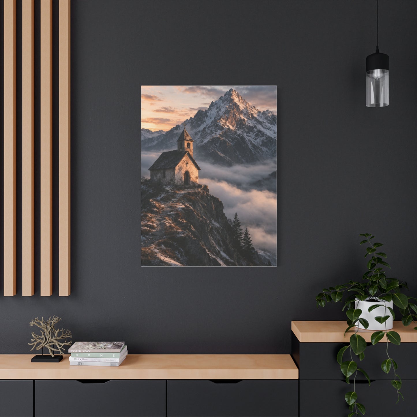 Lone Alpine Chapel Sunrise Wall Art & Canvas Print