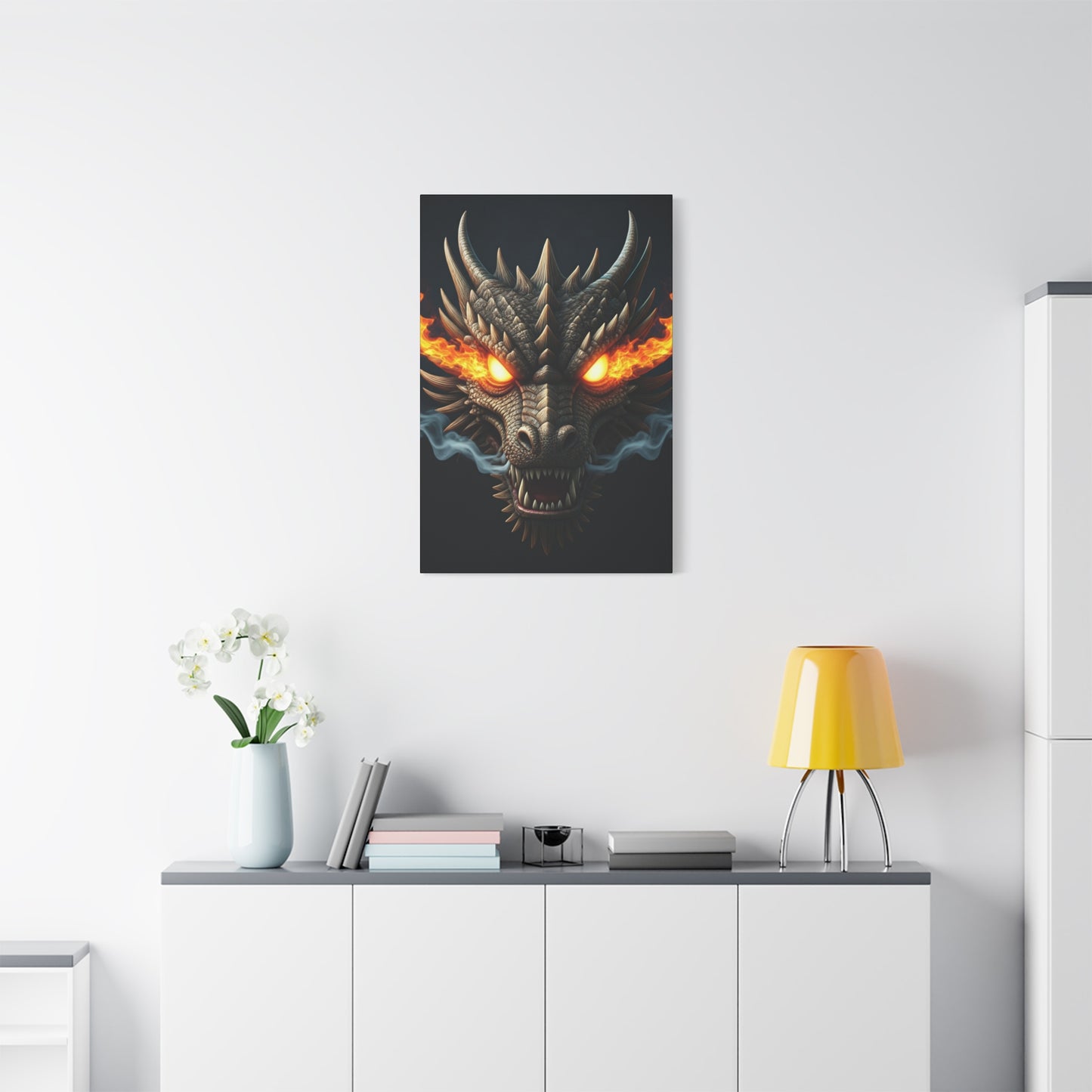 Flamebound Dragon Fury Wall Art & Canvas Print