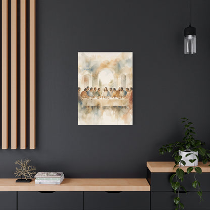 Soft Watercolor Last Supper Composition Wall Art & Canvas Print