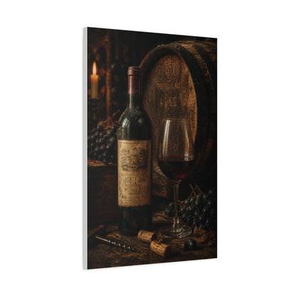 Vintage Red Wine Cellar Still Life Wall Art & Canvas Print