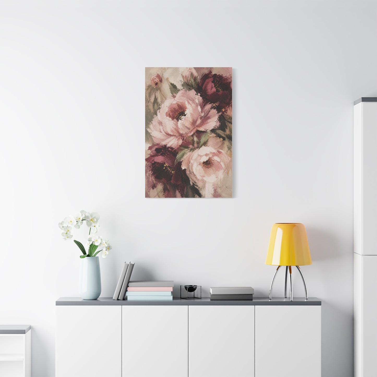 Loose-Brush Peony Floral Abstraction Wall Art & Canvas Print