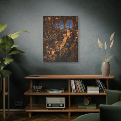 Cozy Traditional Santa Workshop Wall Art & Canvas Print