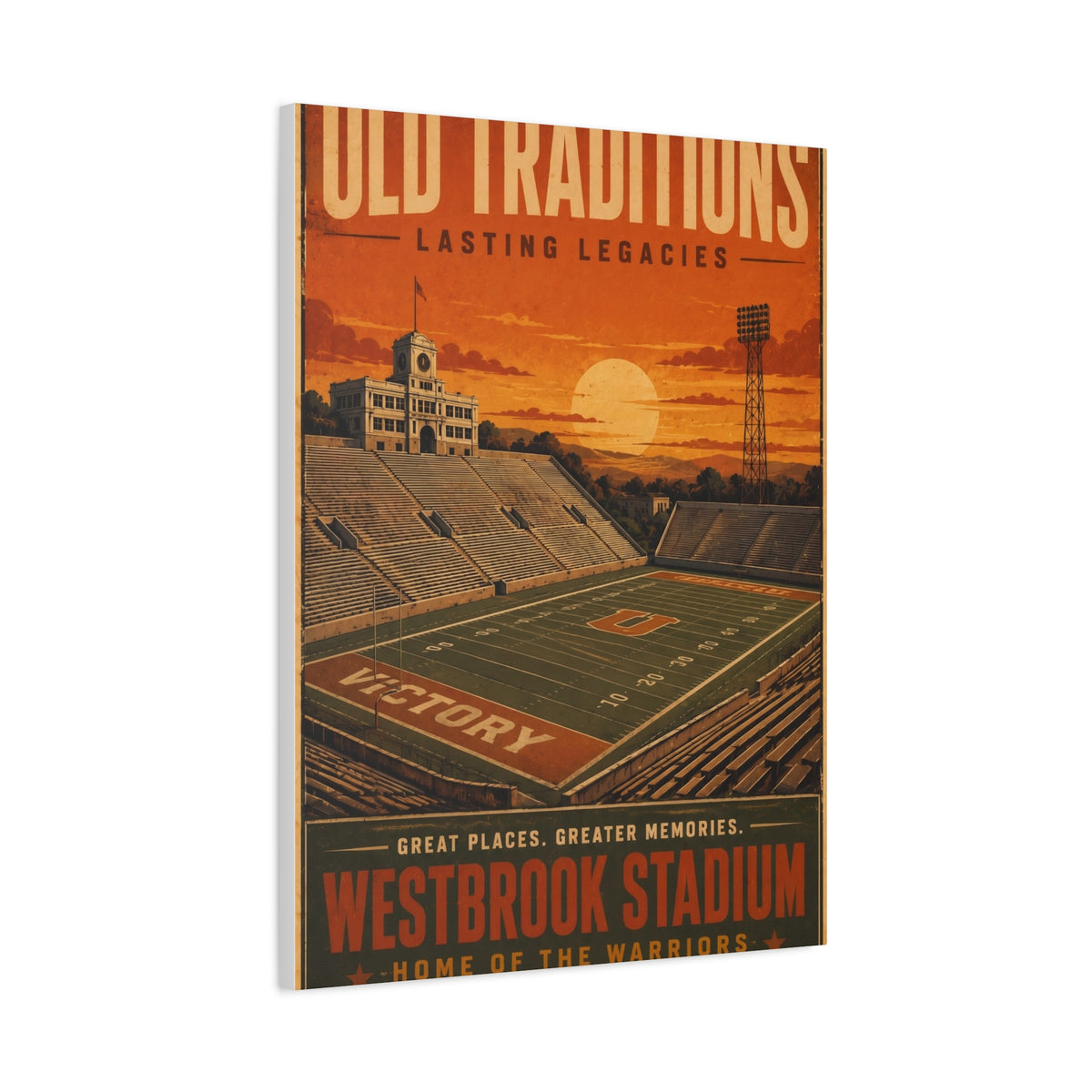 Westbrook Stadium Vintage Legacy Sports Wall Art & Canvas Print