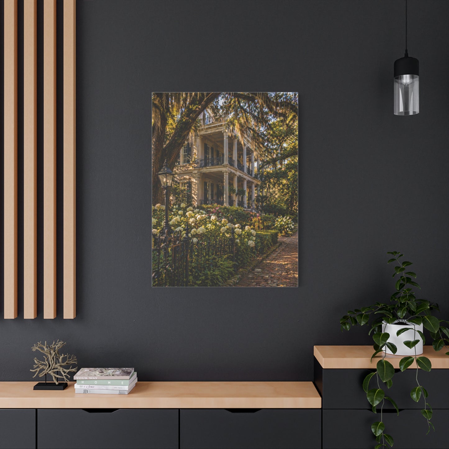 Garden District Mansion Under Live Oaks Wall Art & Canvas Print