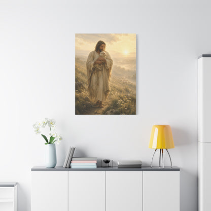 Christ Carrying the Lamb Scripture Wall Art & Canvas Print