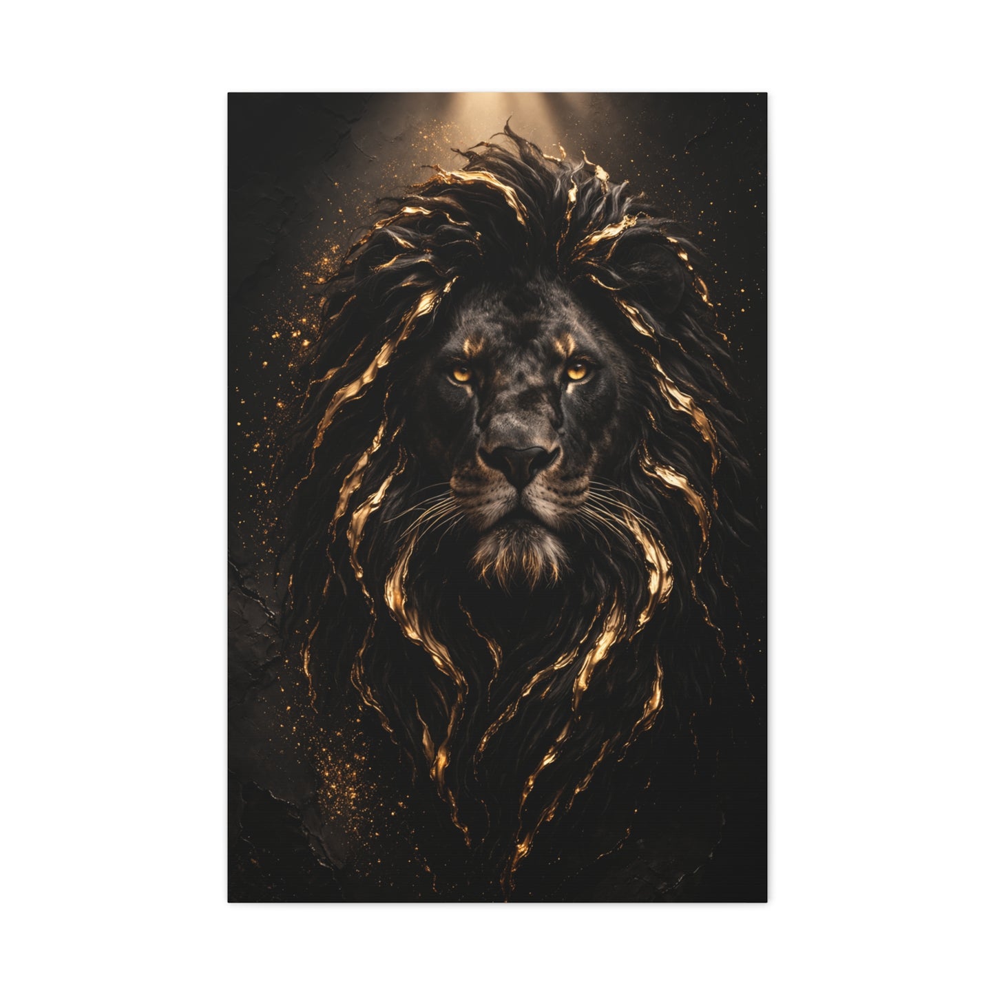 Black & Gold Lion Royal Portrait Wall Art & Canvas Print