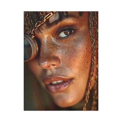 Copper Monocle Freckled Portrait Wall Art & Canvas Print