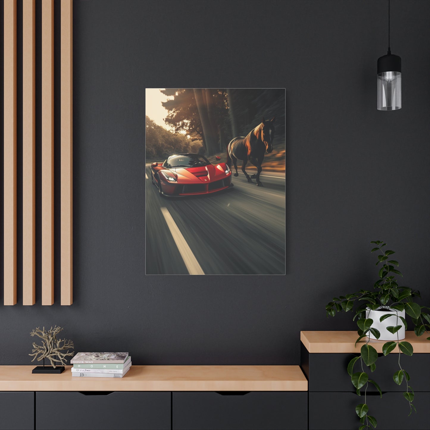 LaFerrari & Stallion Motion Power Wall Art & Canvas Print