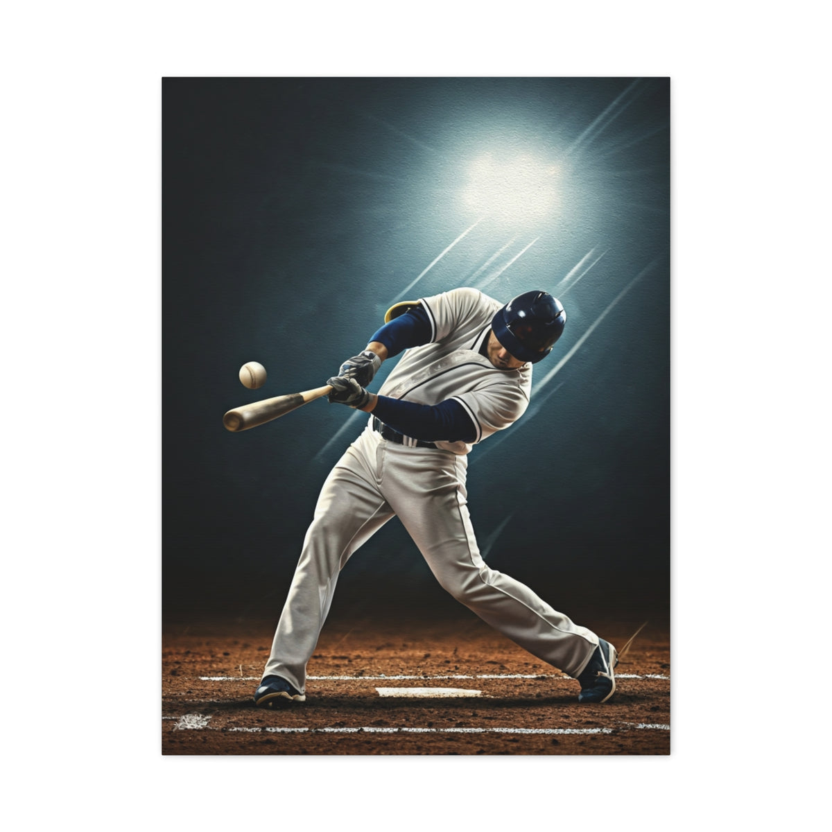 Baseball Player Spotlight Swing Drama Wall Art & Canvas Prints