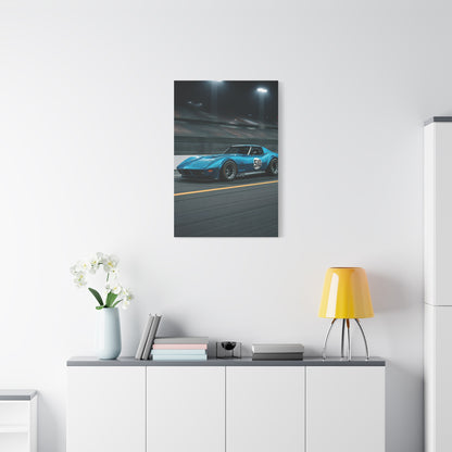 1970 Chevrolet Corvette C3 Pit Lane Under Lights Wall Art & Canvas Prints