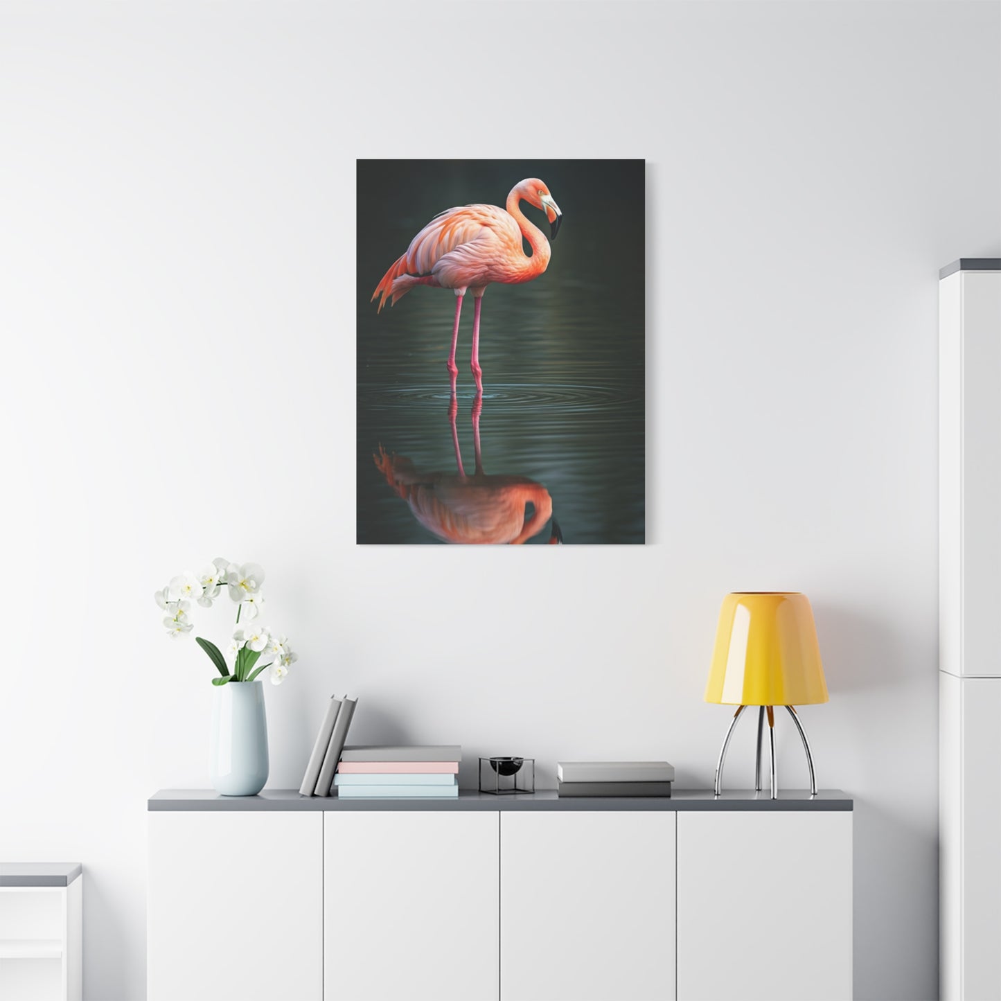 Flamingo Reflection Grace Wall Art & Canvas Prints
