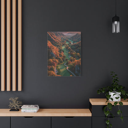 Autumn Valley Golf Course Aerial Wall Art & Canvas Print