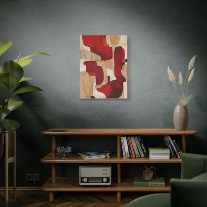 Modern Red and Beige Organic Abstract Wall Art & Canvas Print