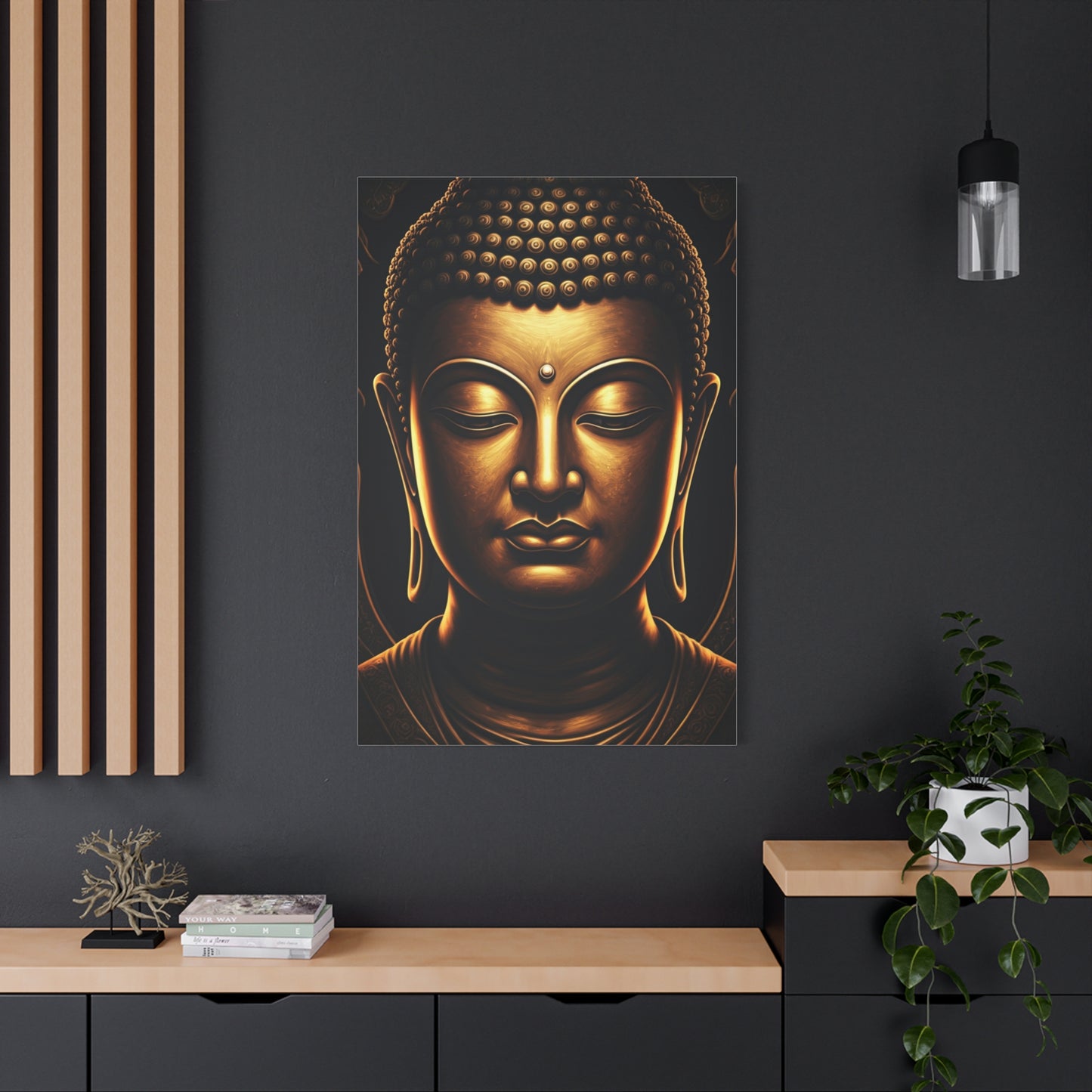Sacred Golden Calm Buddha Portrait Wall Art & Canvas Prints