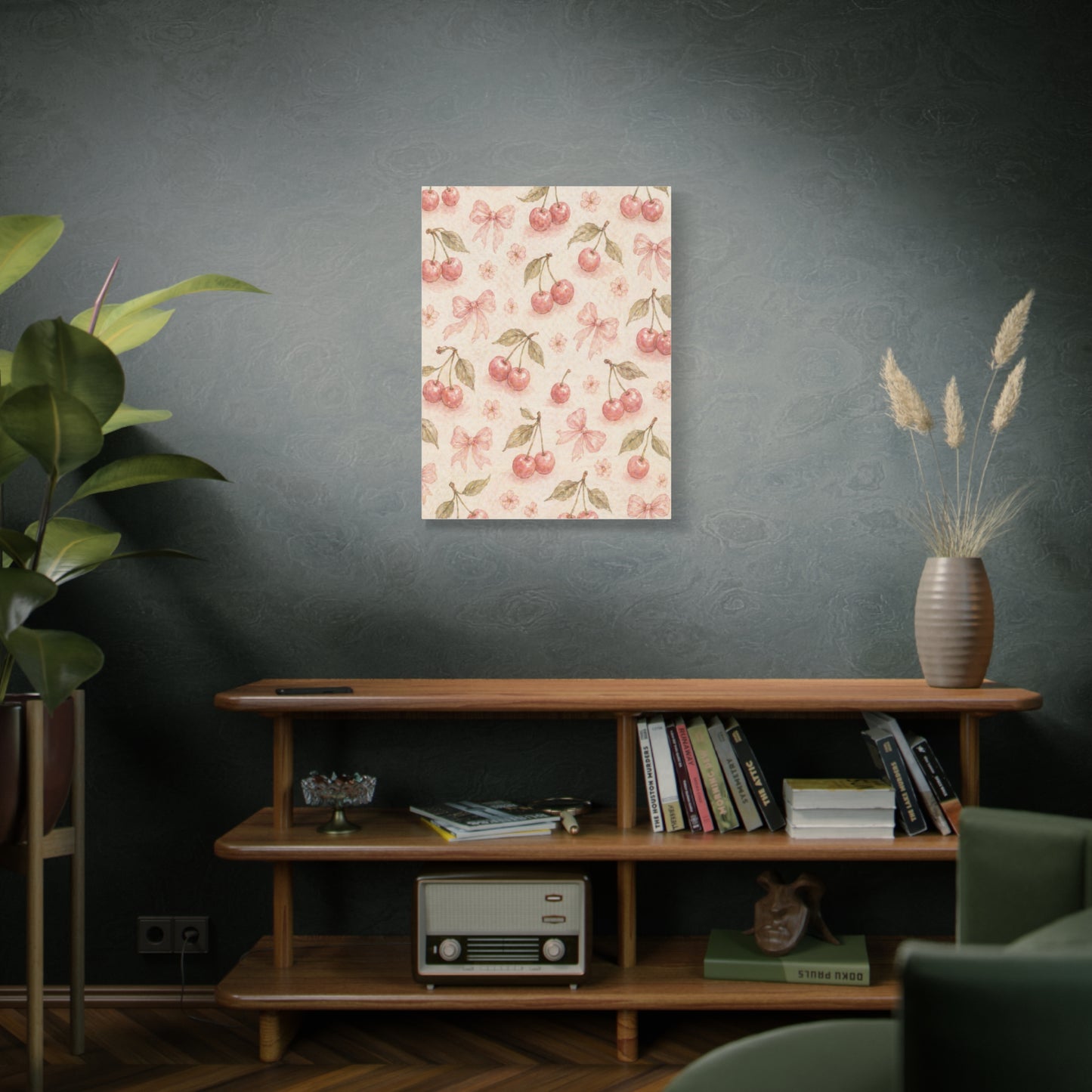 Pink Cherry Pattern Composition Wall Art & Canvas Print