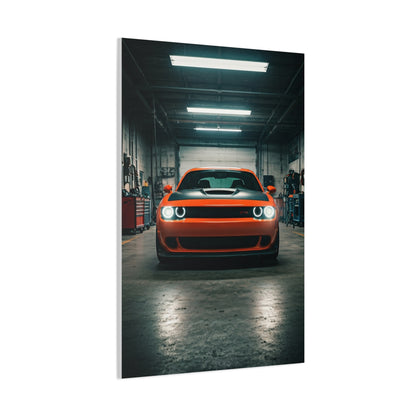 Dodge Challenger Demon Industrial Garage Presence Wall Art & Canvas Prints