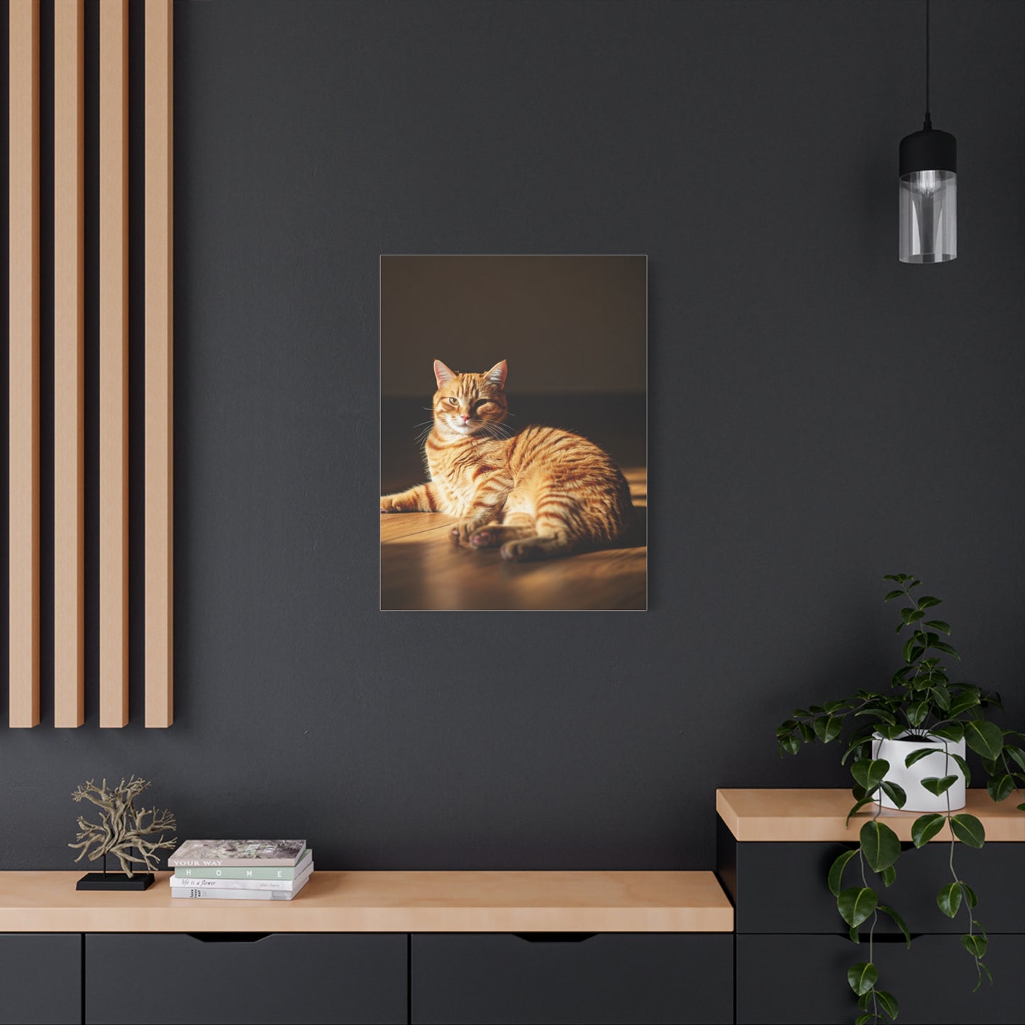 Sunlit Feline Serenity Wall Art & Canvas Print
