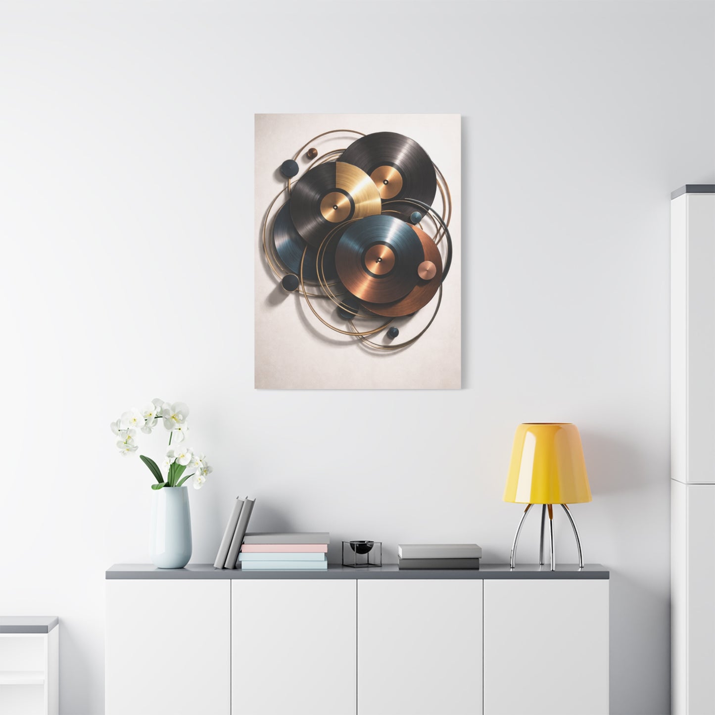 Abstract Vinyl Orbit Sculpture Wall Art & Canvas Print