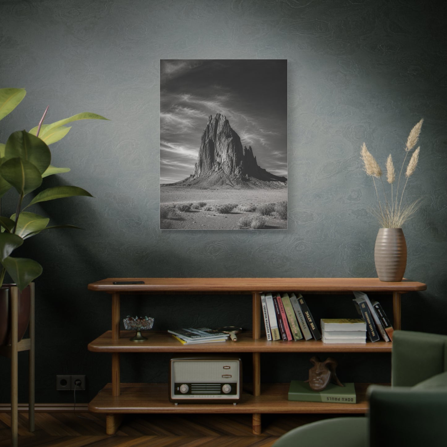 Desert Monolith Black and White Southwest Wall Art & Canvas Print