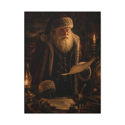 Dark Academia Santa Library Wall Art & Canvas Print