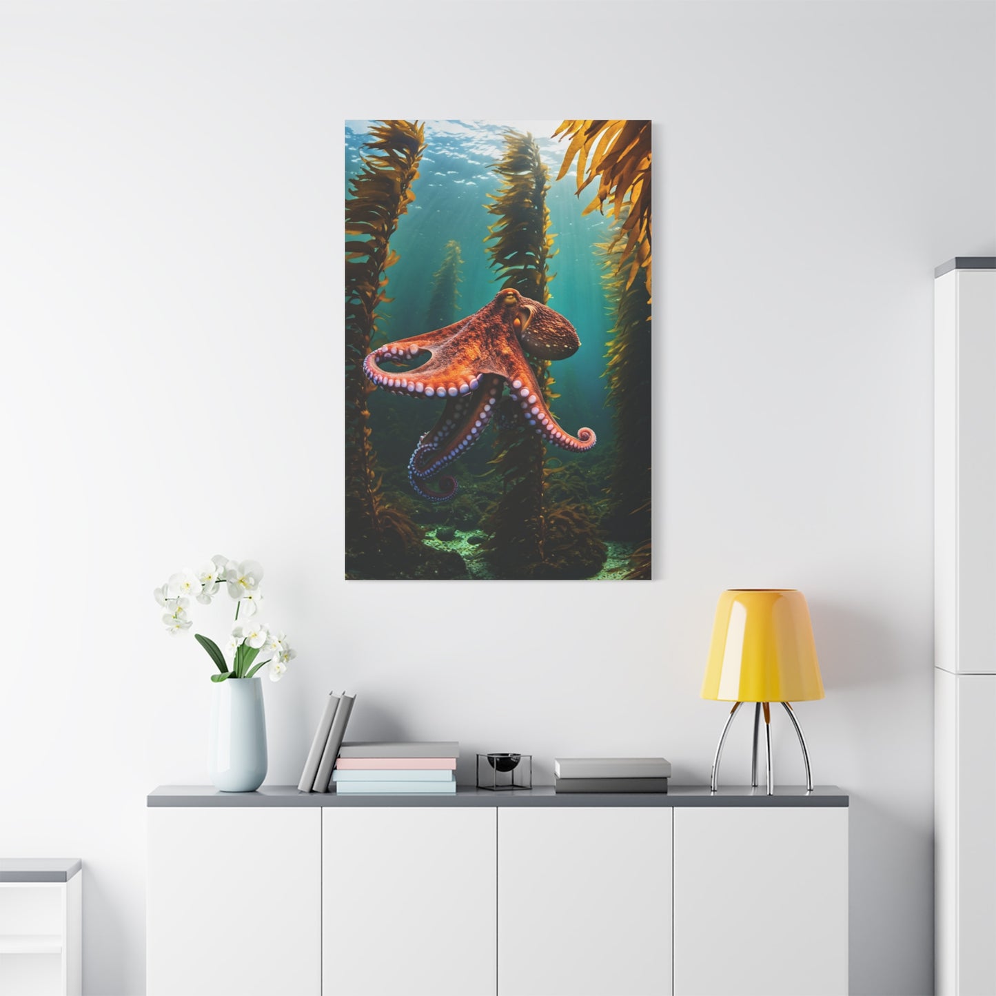 Octopus in Kelp Forest Wall Art & Canvas Prints